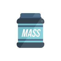 Mass gym food icon flat vector. Protein supplement vector