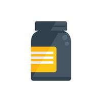 Protein container icon flat vector. Sport whey vector