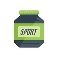 Protein can jar icon flat vector. Sport nutrition vector