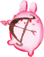 illustratie van Valentijn roze konijn met boog liefde png