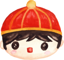 watercolor chinese new year boy png