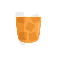 Soda ice glass icon flat vector. Drink cup vector