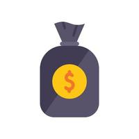 Bank money bag icon flat vector. Digital finance vector