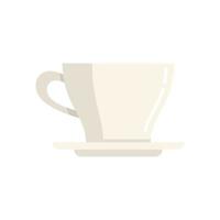 Hot coffee cup icon flat vector. Break cafe vector
