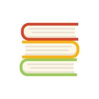 Book stack icon flat vector. Business solution vector