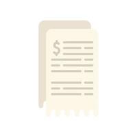 Bill paper icon flat vector. Finance payment vector