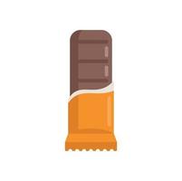 Chocolate snack bar icon flat vector. Granola food vector