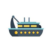 vector plano de icono de barco pescador. barco de pescado