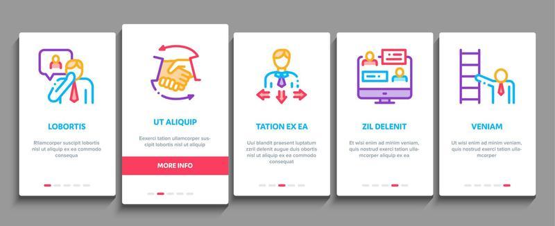 Mentor Relationship Onboarding Elements Icons Set Vector