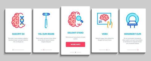 Neurology Medicine Onboarding Elements Icons Set Vector