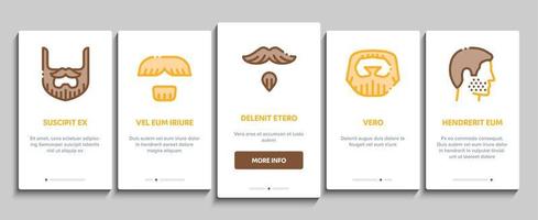 conjunto de iconos de elementos de incorporación de barba y bigote vector