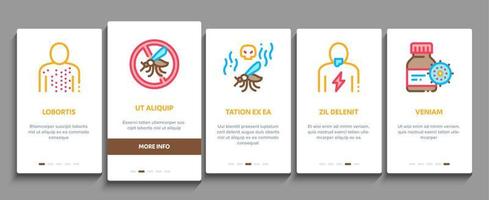 Malaria Illness Dengue Onboarding Elements Icons Set Vector