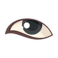 Sad eye icon flat vector. Look vision vector