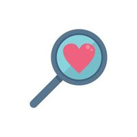 Search online dating icon flat vector. Social profile vector