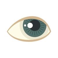 Thinking eye icon flat vector. Human see vector