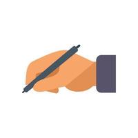 Writing hand icon flat vector. Write paper vector