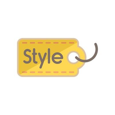 Tag style cloth icon flat vector. Fabric label