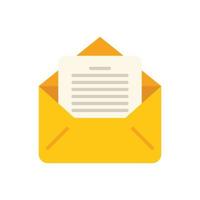 Mail writing icon flat vector. Hand letter vector