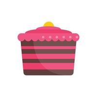 Decoration cake icon flat vector. Happy birthday vector