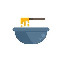 Wax depilation bowl icon flat vector. Stamp gold vector