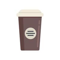 To go coffee cup icon flat vector. Cafe cappuccino vector