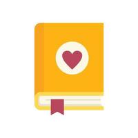 Love book icon flat vector. Interior house vector