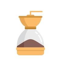 Coffee grinder icon flat vector. Cafe drink vector