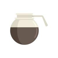 Round coffee pot icon flat vector. Hot espresso vector