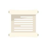 Papyrus icon flat vector. Note article vector