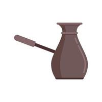 Turkish coffee pot icon flat vector. Espresso drink vector