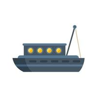 Delivery fish boat icon flat vector. Fishing sea vector