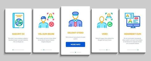 Passport Control Check Onboarding Elements Icons Set Vector