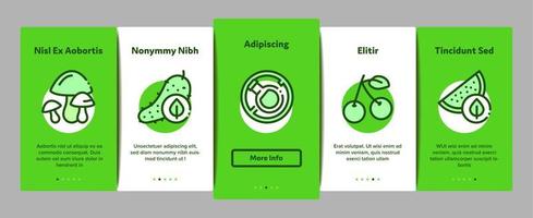 Organic Eco Foods Onboarding Elements Icons Set Vector