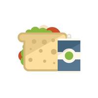 Food meal icon flat vector. Dinner healthy vector