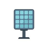 Solar panel icon flat vector. Global climate vector