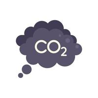 co2 emission icon flat vector. Global climate vector