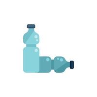 vector plano de icono de botella de agua limpia. desastre ambiental