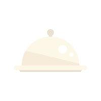 Lunch tray icon flat vector. Dinner meal vector