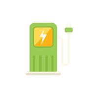 Recharge station icon flat vector. Eco factory vector