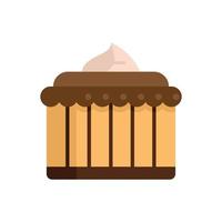 Cute cake icon flat vector. Happy party vector