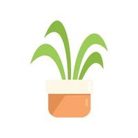 Cozy home plant pot icon flat vector. Cute work vector