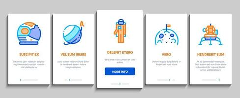 Astronaut Equipment Onboarding Elements Icons Set Vector