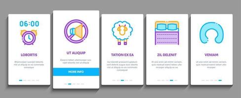 Sleeping Time Devices Onboarding Elements Icons Set Vector