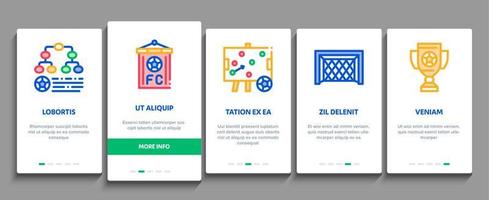 Soccer Football Game Onboarding Elements Icons Set Vector
