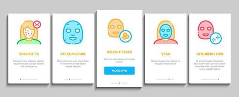 Facial Mask Healthcare Onboarding Elements Icons Set Vector