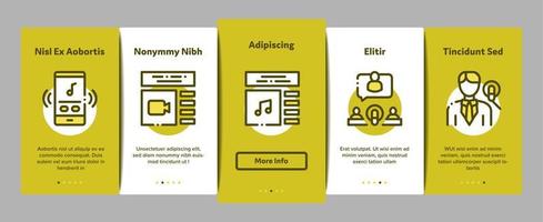 Podcast And Radio Onboarding Elements Icons Set Vector