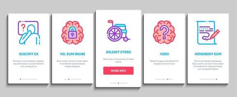 Alzheimers Disease Onboarding Elements Icons Set Vector