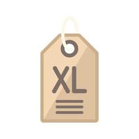 XL paper tag icon flat vector. Fabric label vector