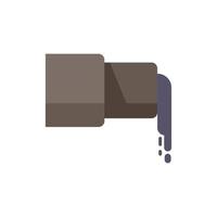 Pollution pipe icon flat vector. Global disaster vector