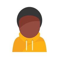 Street african boy icon flat vector. Person suit vector